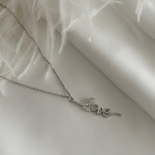 Ogrlica srce, roze pozlata i cirkoni